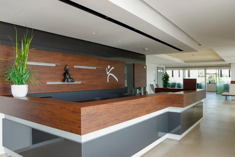 Reception areas for sports, fitness and wellness studios