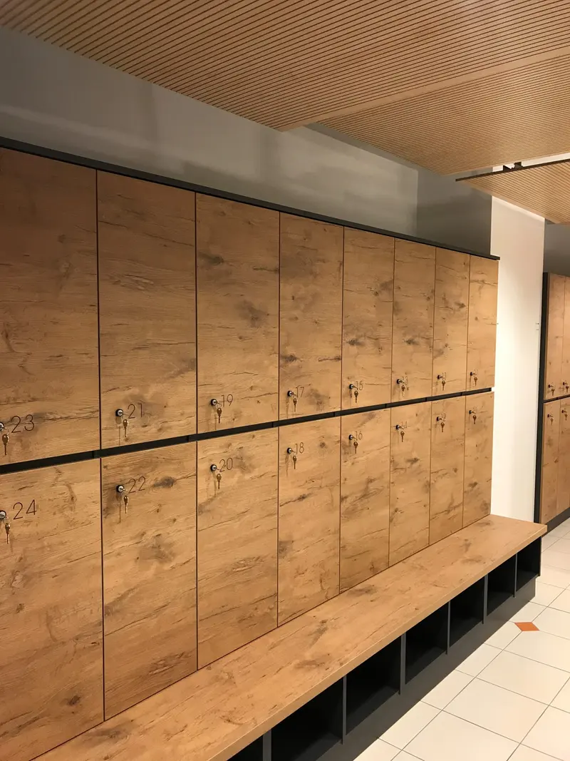 Lockers for changing rooms in sports, fitness and wellness studios